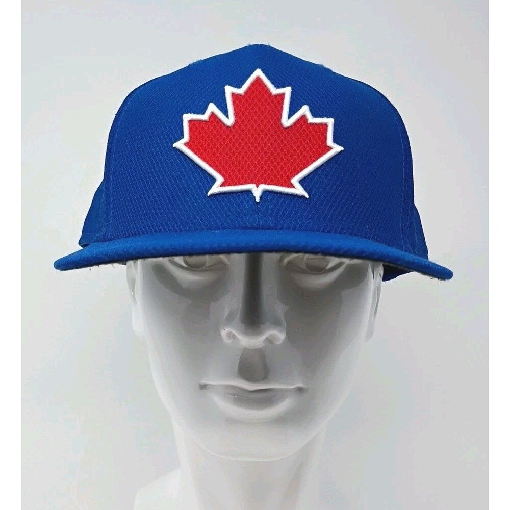 Toronto Blue Jays MLB New Era Fitted Hat Mens 7  5/8 Blue Red Maple Leaf